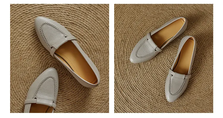 Autumn low-cut, chunky heel, round toe, sheepskin slip-on women's shoes, simple style, black, apricot, gray.