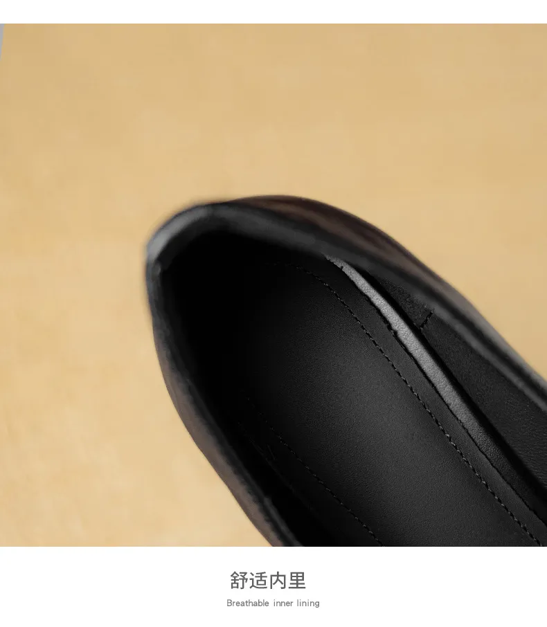 Autumn stiletto heeled pointed-toe low-cut sheepskin French Mary Jane shoes
