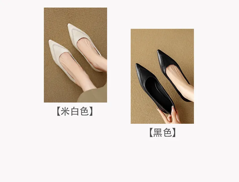 Autumn low-cut pointed toe rhinestone chunky heel French woven fashion women's shoes