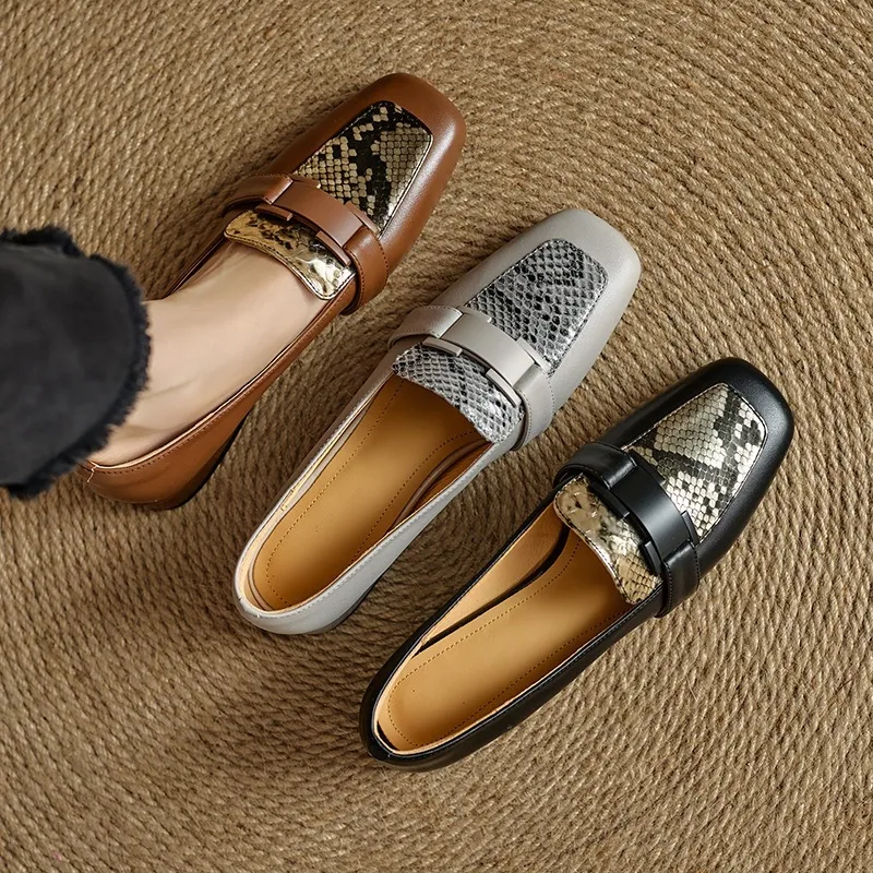 Autumn square-toe chunky heel high-heeled slip-on fashion shoes for women