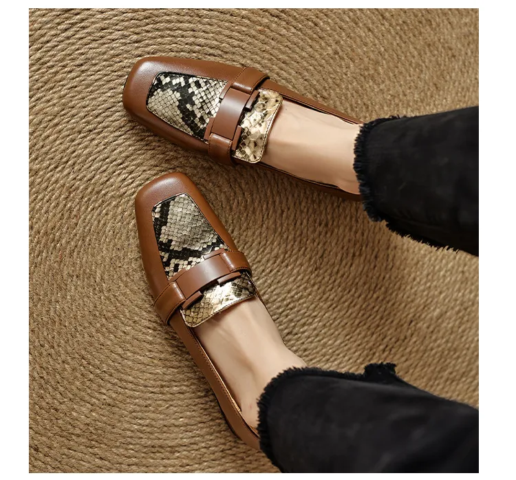 Autumn square-toe chunky heel high-heeled slip-on fashion shoes for women