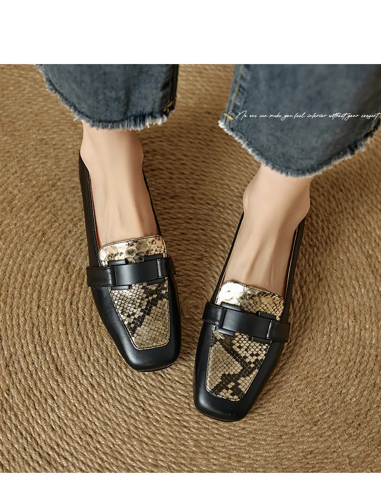 Autumn square-toe chunky heel high-heeled slip-on fashion shoes for women