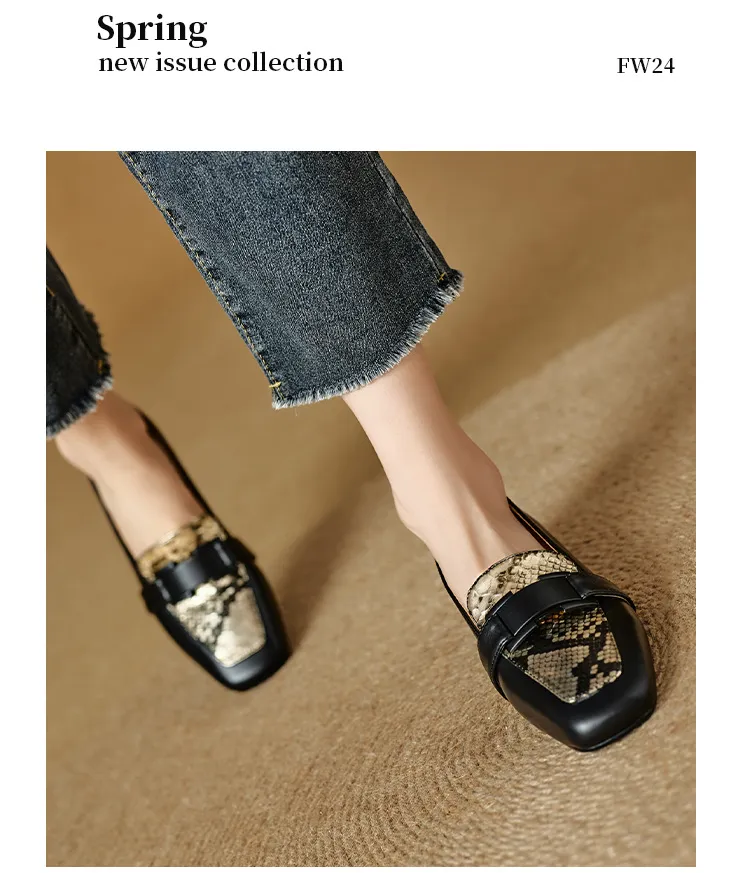 Autumn square-toe chunky heel high-heeled slip-on fashion shoes for women