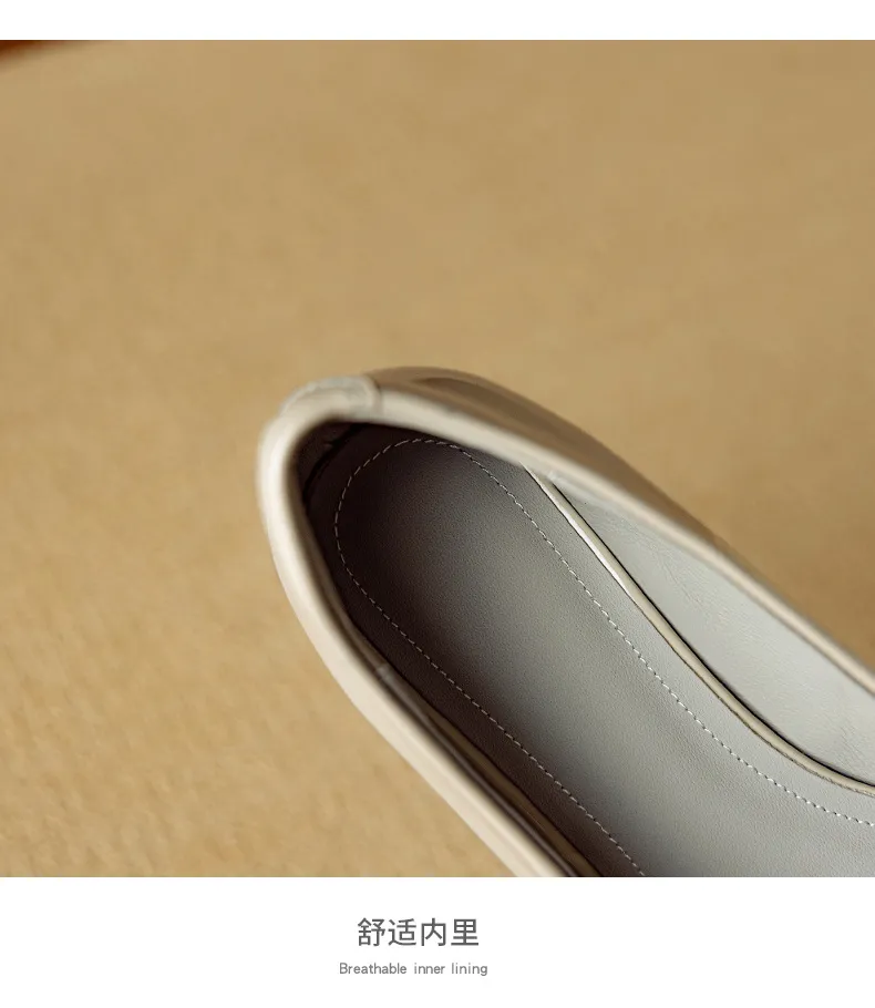 Autumn pointed-toe low-heel camellia sheepskin fashion shoes