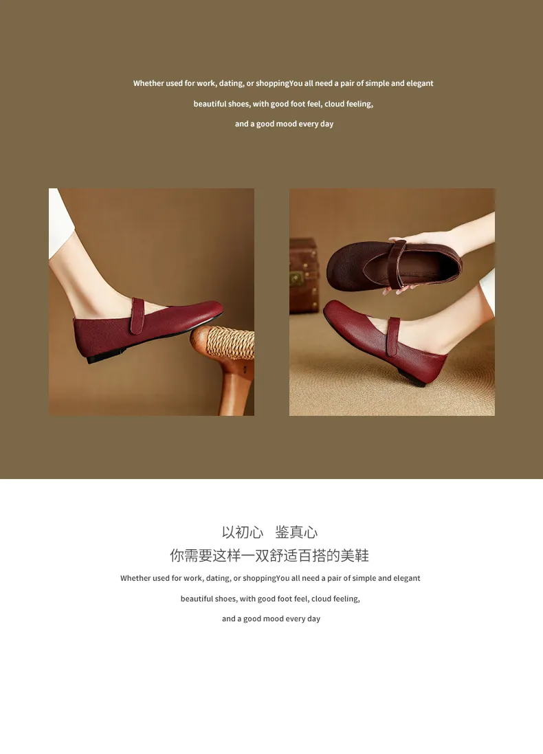 Autumn flat round-toe slip-on shoes, comfortable and soft sheepskin, fashion women's shoes, black, brown, red.