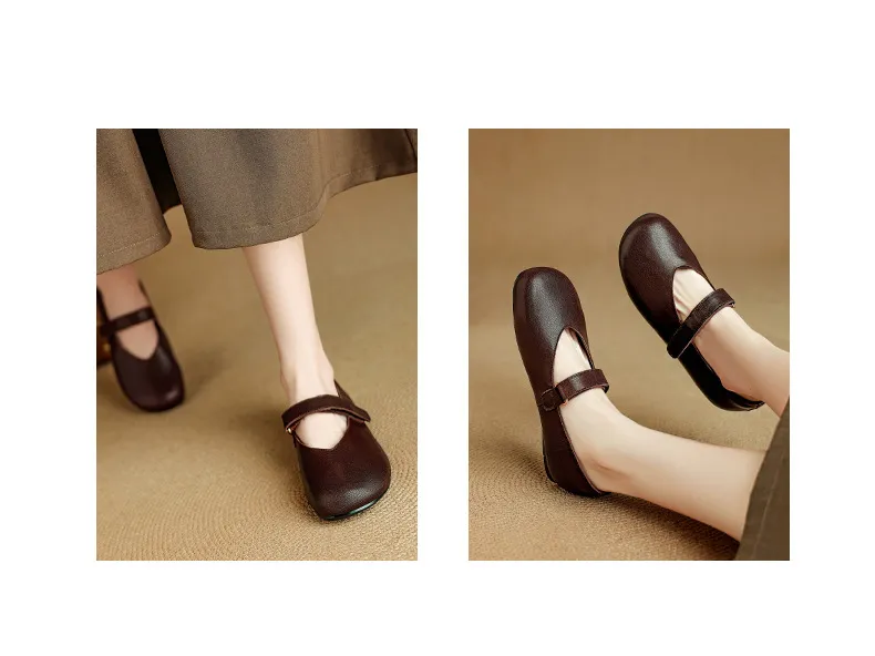 Autumn flat round-toe slip-on shoes, comfortable and soft sheepskin, fashion women's shoes, black, brown, red.