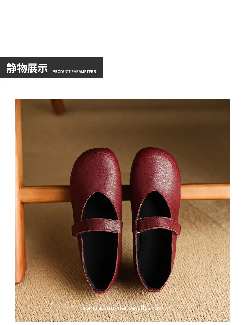 Autumn flat round-toe slip-on shoes, comfortable and soft sheepskin, fashion women's shoes, black, brown, red.