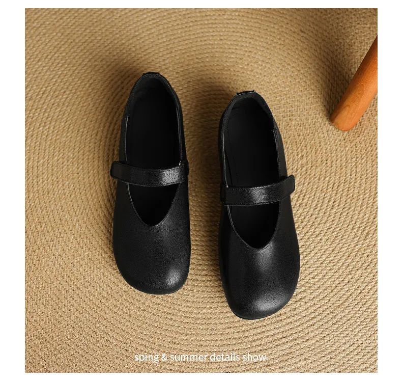 Autumn flat round-toe slip-on shoes, comfortable and soft sheepskin, fashion women's shoes, black, brown, red.
