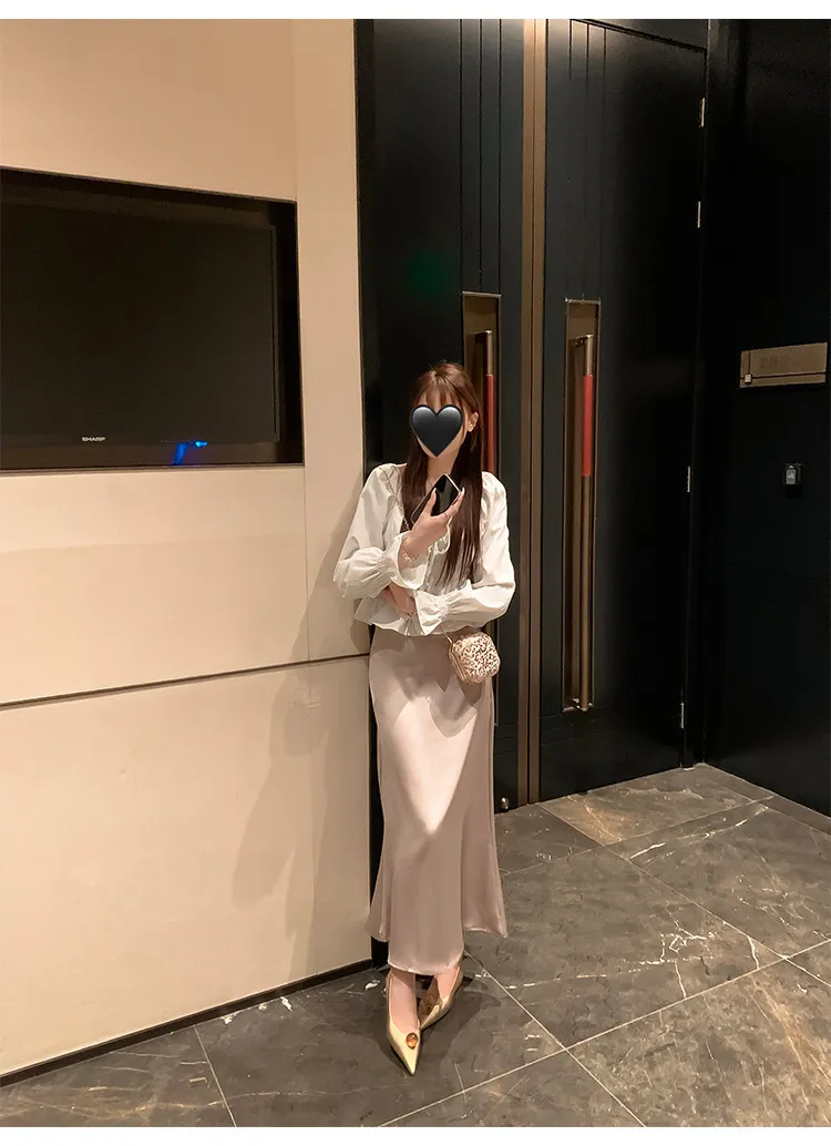Leather French-style flat shoes, spring and autumn, silver, with hidden wedge heel, pointed toe, elegant women's shoes.