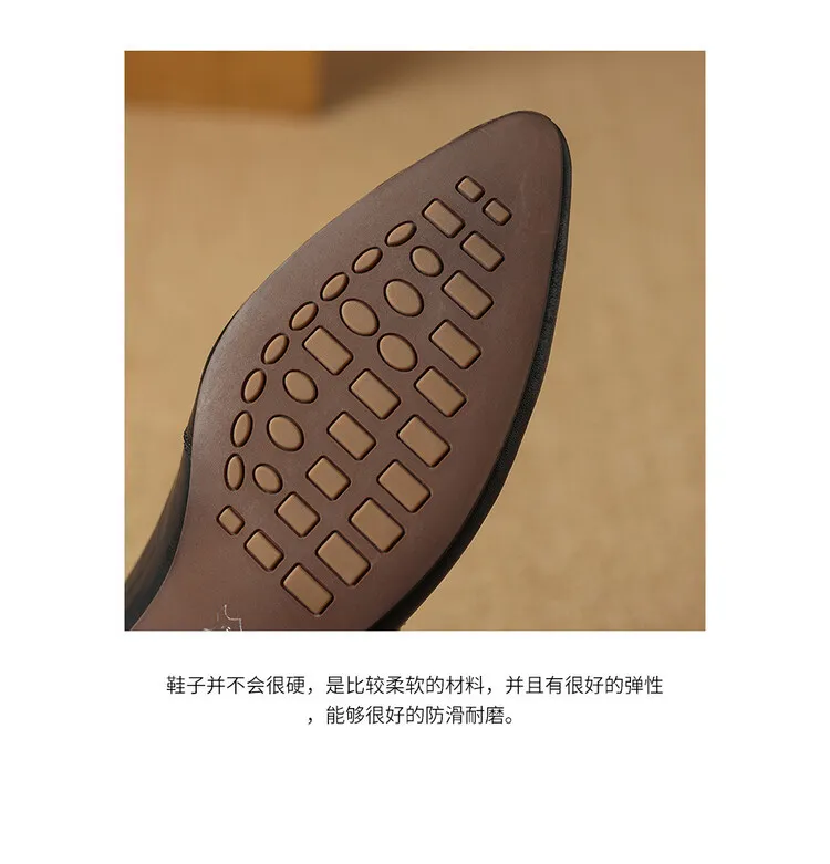 French-style genuine leather retro 3cm chunky heel mid-heel women's shoes, spring and autumn style pointed toe deep mouth single shoes commuting work shoes