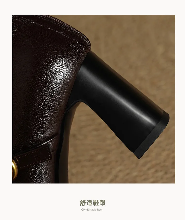 Autumn/Winter Square Toe Fashion Ankle Boots Chunky Heel High Heel Elastic Slim Fit Boots Back Zipper Women's Boots 9-1p