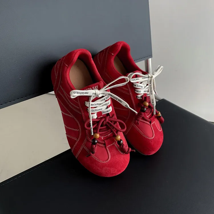 Autumn round-toe flat shoes, lace-up, pigskin, casual and comfortable, mango-toe women's shoes, 9-3h