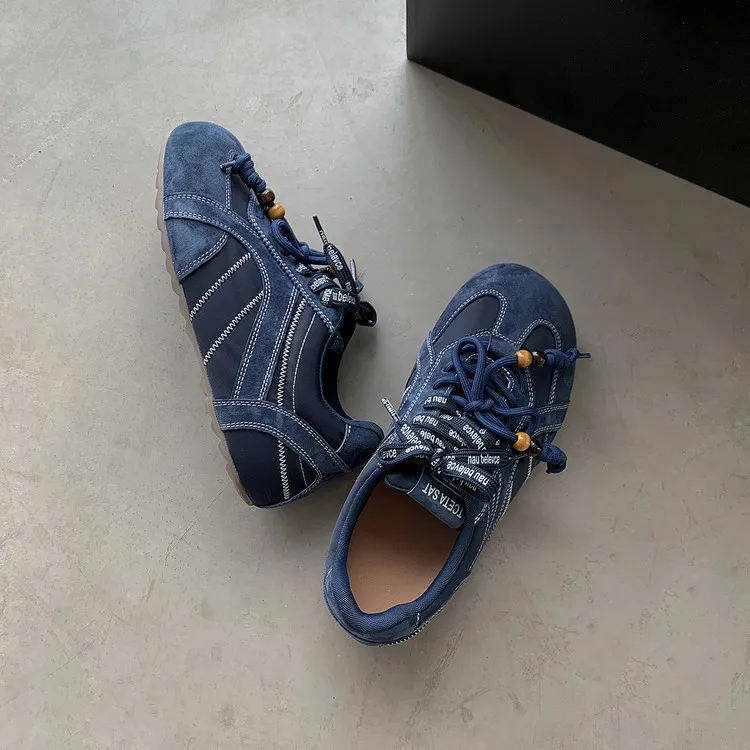 Autumn round-toe flat shoes, lace-up, pigskin, casual and comfortable, mango-toe women's shoes, 9-3h