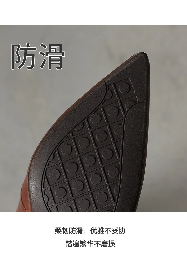 Autumn/Winter Pointed Toe Ankle Boots, Stiletto Heel, High Heel, Back Zipper, Leather Fashion Boots, Brown and Black