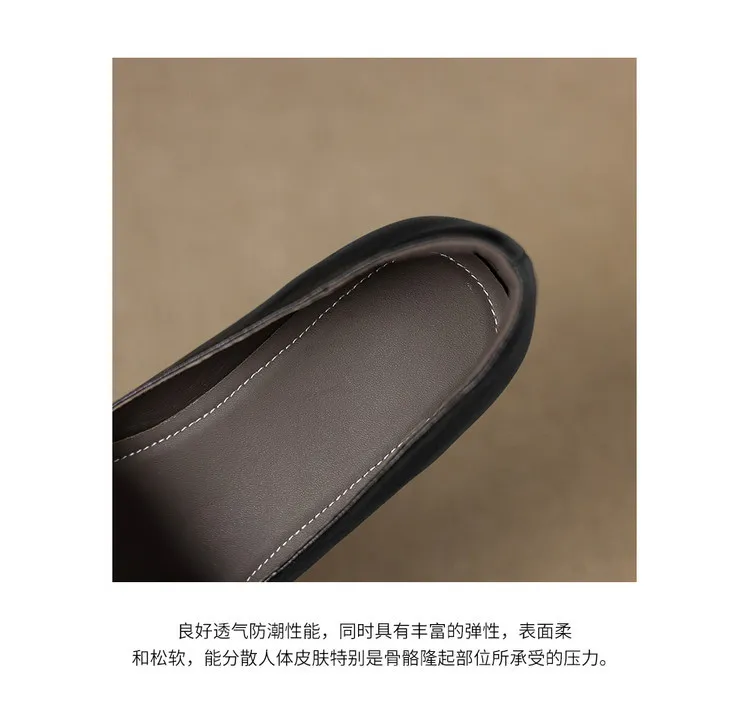 Autumn square-toe deep-cut single shoes with chunky heels and rhinestones, fashion women's shoes, brown and black.