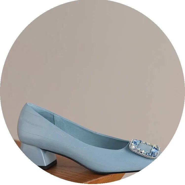 Genuine leather plus size women's mid-heel fashion shoes, cowhide stylish low-cut shoes, versatile boat shoes
