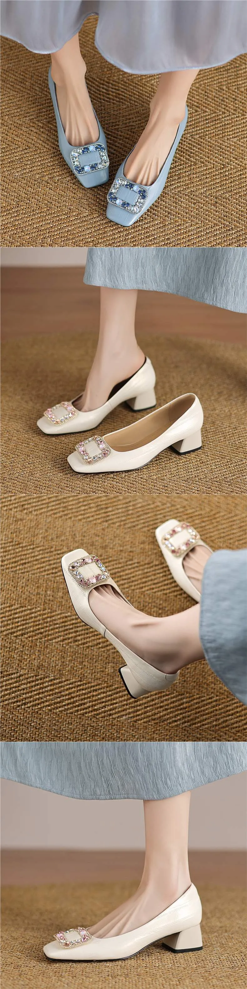 Genuine leather plus size women's mid-heel fashion shoes, cowhide stylish low-cut shoes, versatile boat shoes