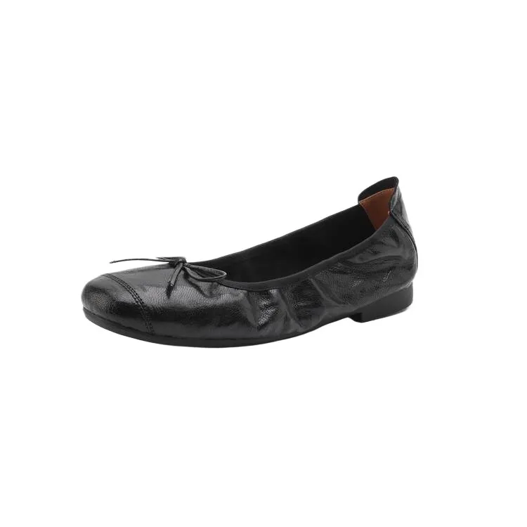 Early spring single shoes, super soft and comfortable sheepskin, two heel heights, French ballet flats with soft soles.