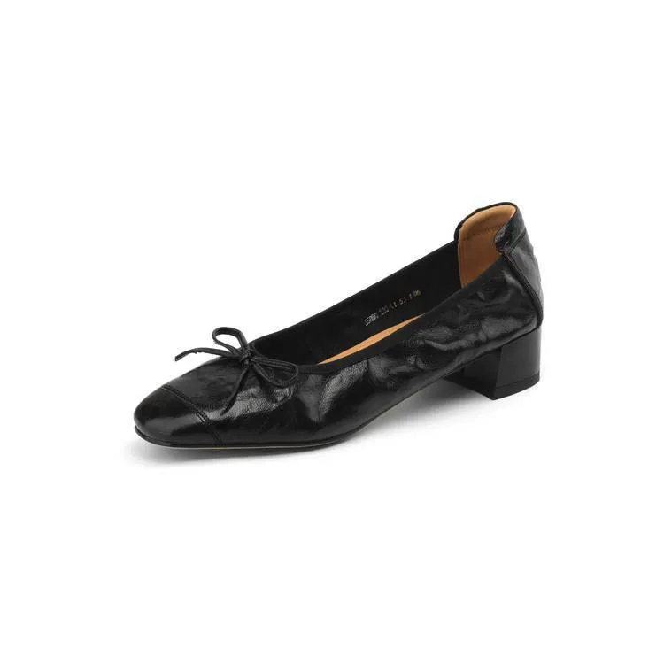 Early spring single shoes, super soft and comfortable sheepskin, two heel heights, French ballet flats with soft soles.