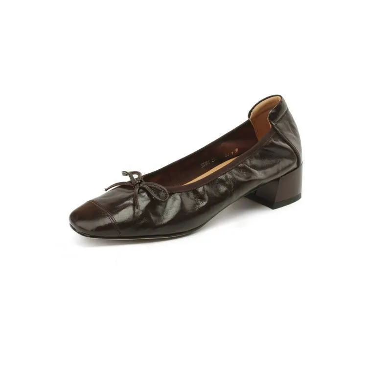Early spring single shoes, super soft and comfortable sheepskin, two heel heights, French ballet flats with soft soles.