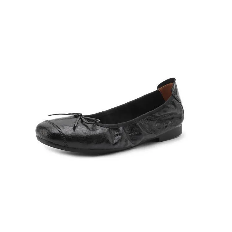 Early spring single shoes, super soft and comfortable sheepskin, two heel heights, French ballet flats with soft soles.