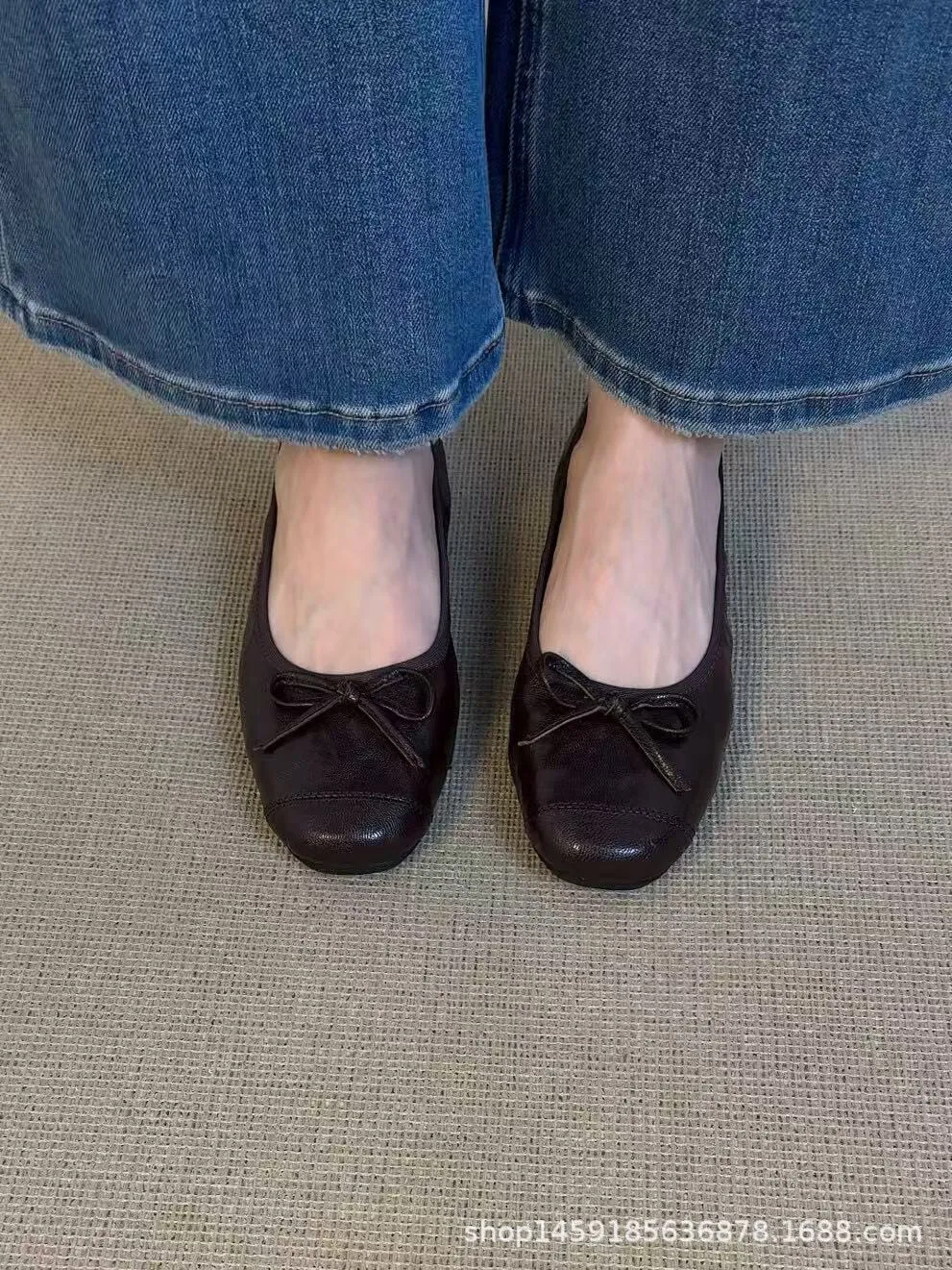 Early spring single shoes, super soft and comfortable sheepskin, two heel heights, French ballet flats with soft soles.