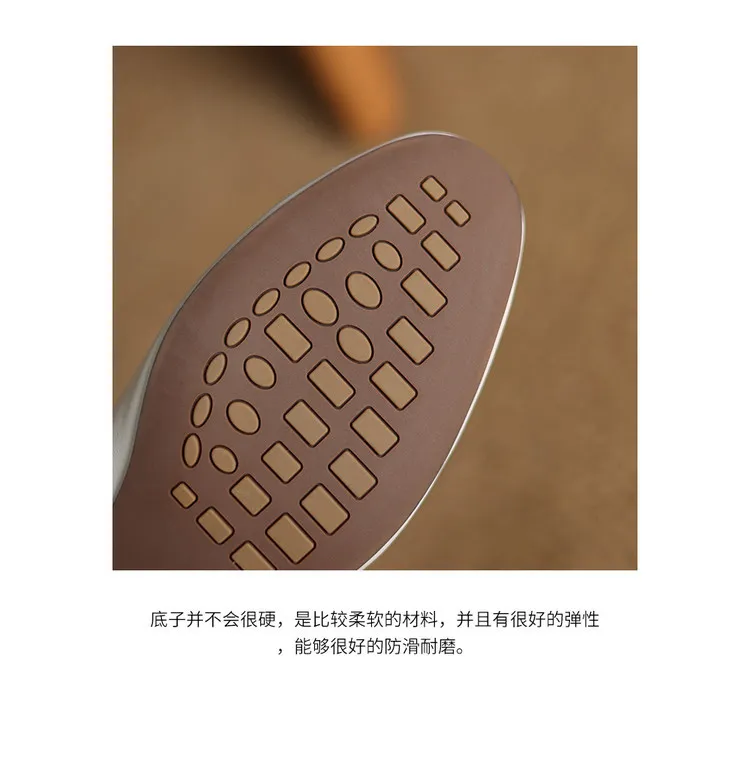 Early spring single shoes, round toe, buckle, chunky heel, solid color, simple women's shoes, fashionable plus size.