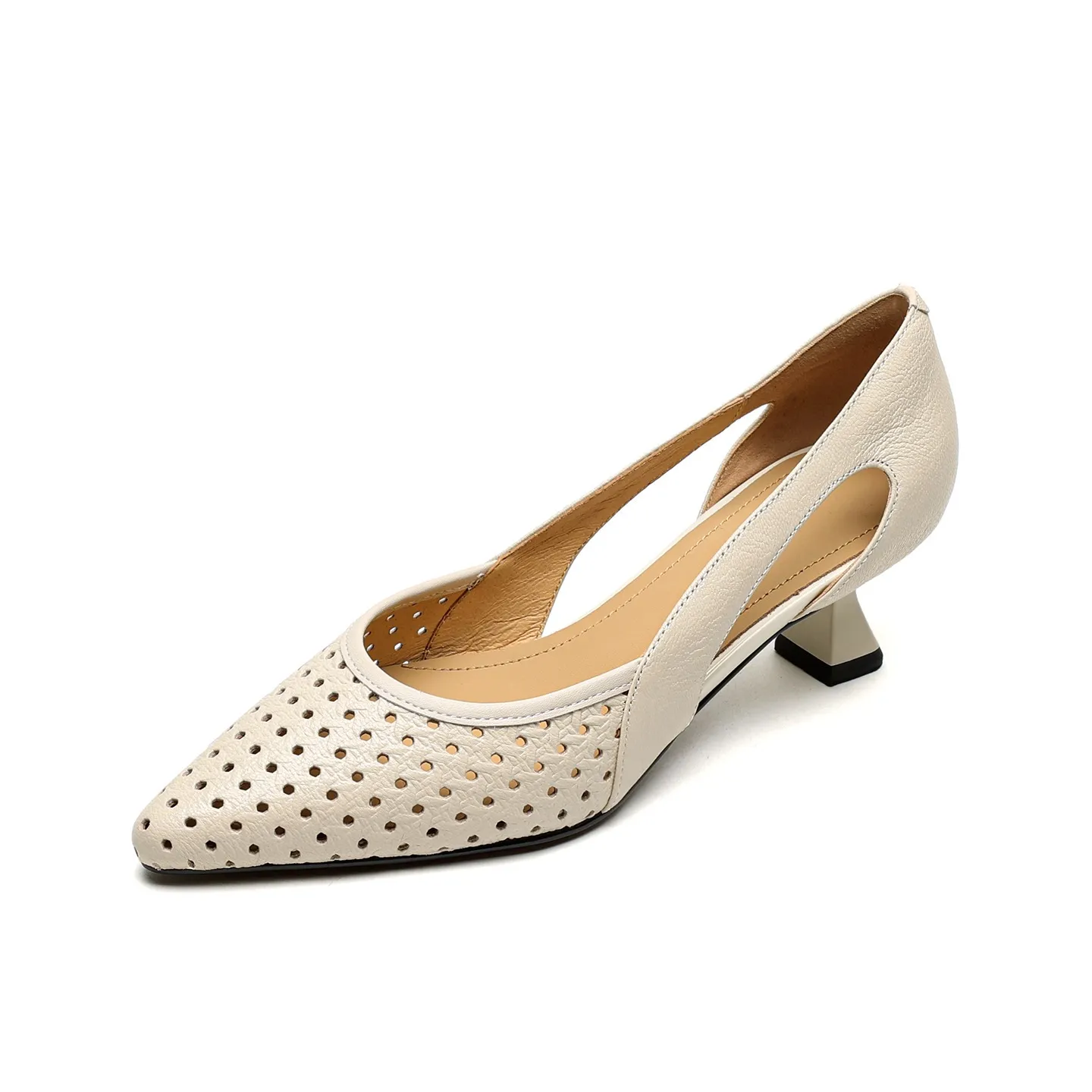 Spring/Summer Sandals, Stiletto Heels, High Heels, Pointed Toes, Openwork Fashion Shoes - Off-white 34