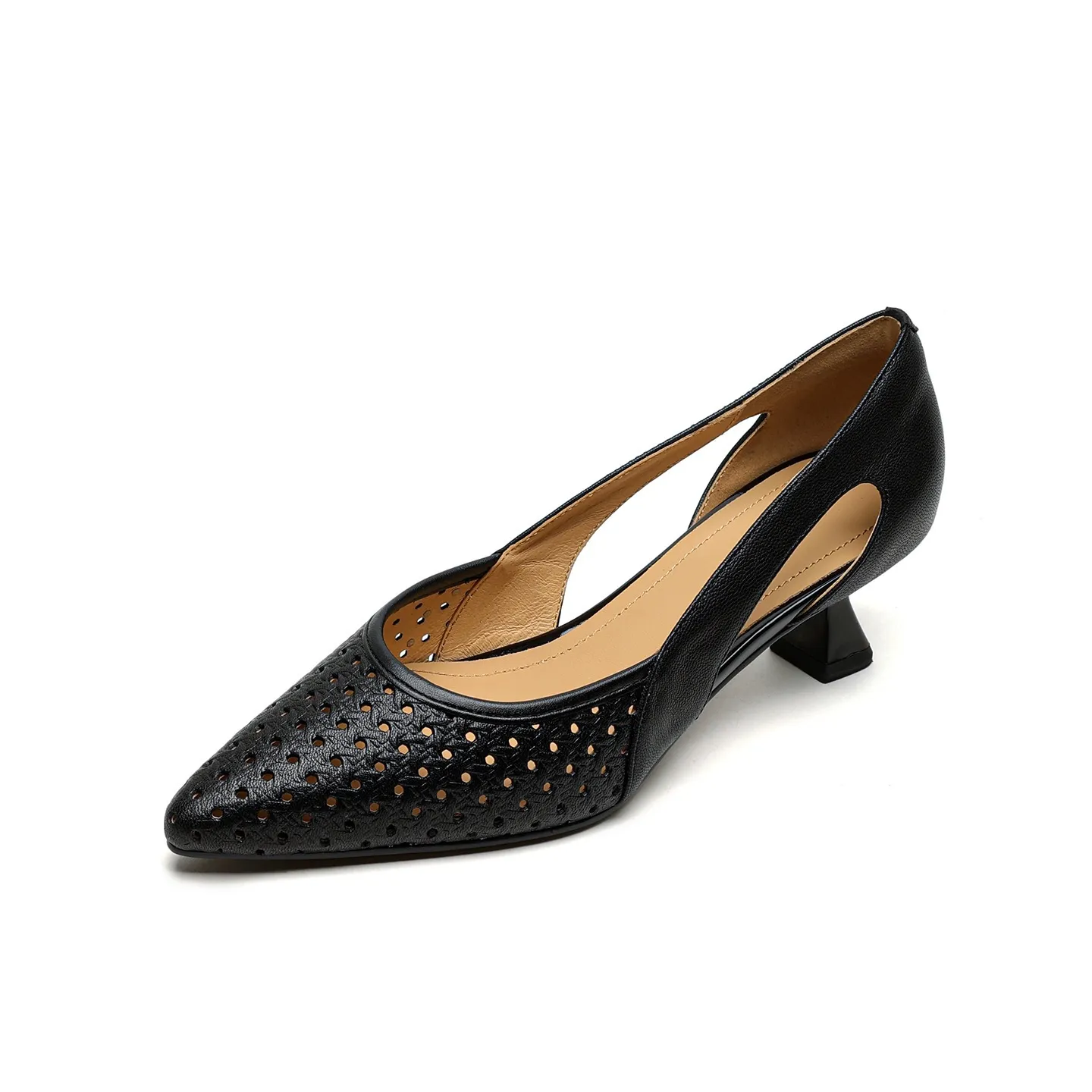 Spring/Summer Sandals, Stiletto Heels, High Heels, Pointed Toes, Openwork Fashion Shoes - Black 34