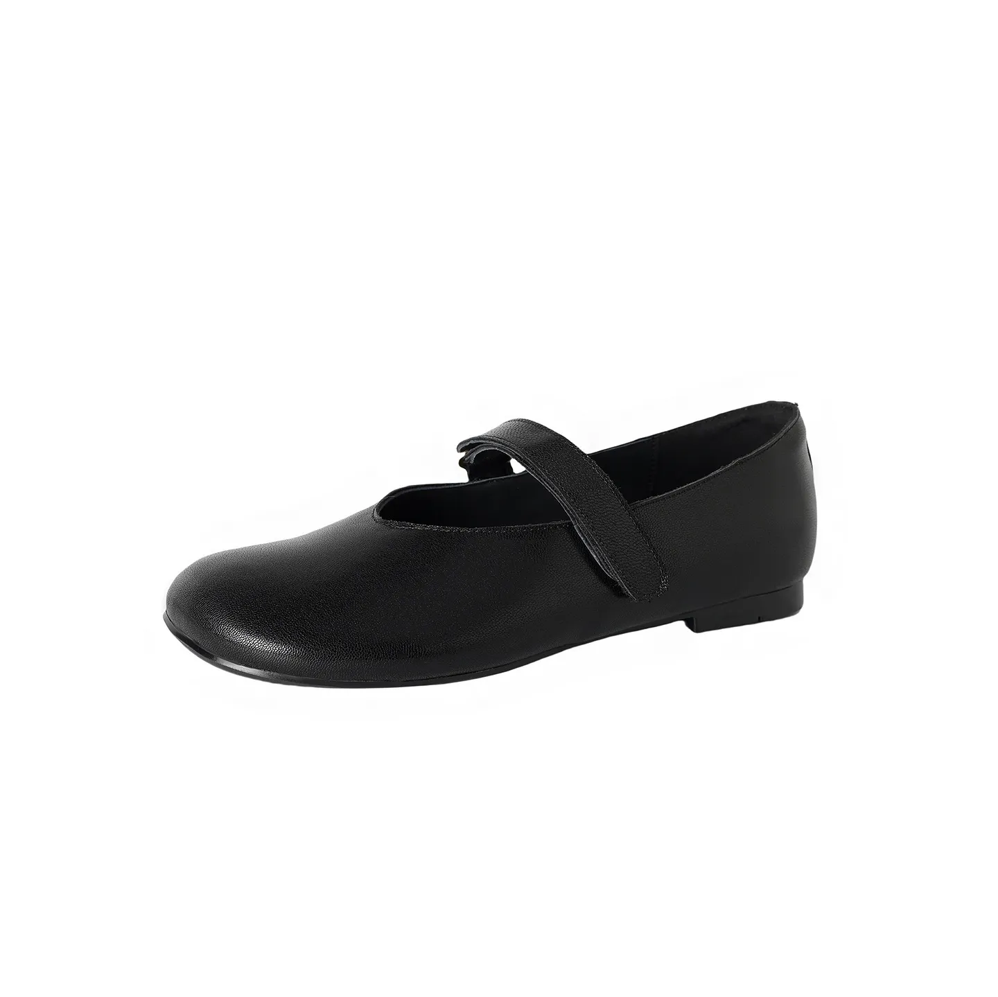 Autumn flat round-toe slip-on shoes, comfortable and soft sheepskin, fashion women's shoes, black, brown, red. - Black 34