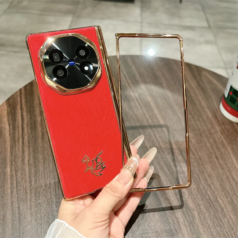 VIVO XFOLD5 phone case, xfold5 integrated case and screen protector, Year of the Horse, red hinge, drop-proof protective case.