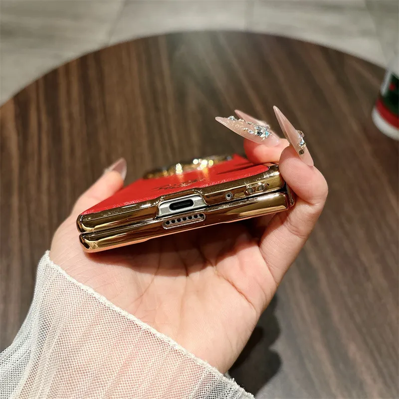 VIVO XFOLD5 phone case, xfold5 integrated case and screen protector, Year of the Horse, red hinge, drop-proof protective case.