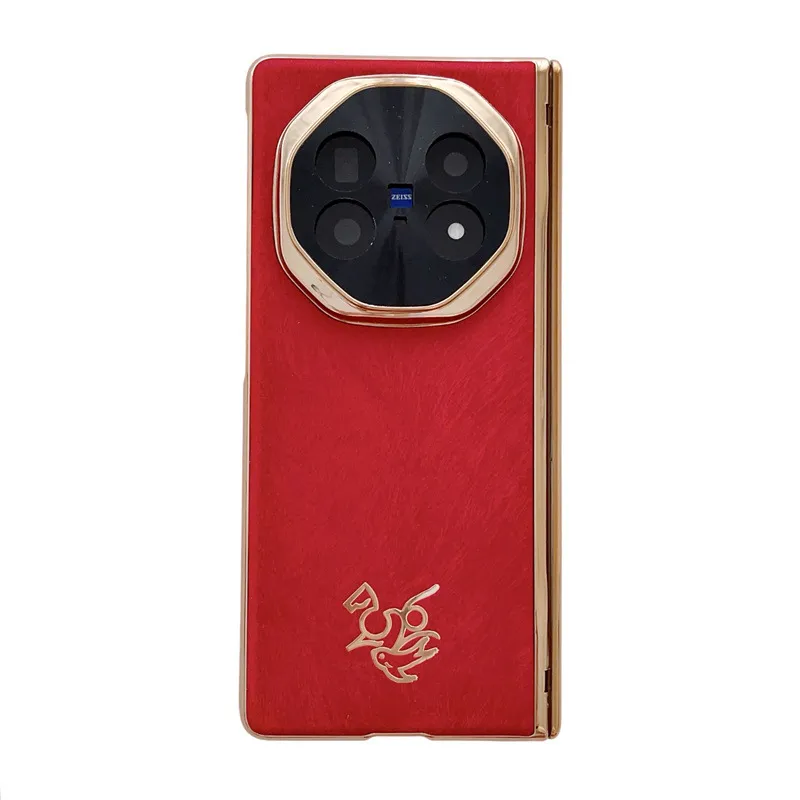 VIVO XFOLD5 phone case, xfold5 integrated case and screen protector, Year of the Horse, red hinge, drop-proof protective case.