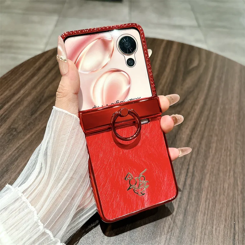 Suitable for Honor Magic V Flip2 phone case, foldable screen, luxury diamond-studded, Year of the Horse red anti-drop protective case