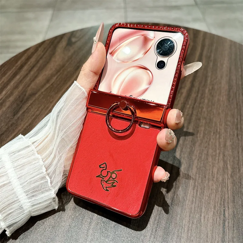 Suitable for Honor Magic V Flip2 phone case, foldable screen, luxury diamond-studded, Year of the Horse red anti-drop protective case