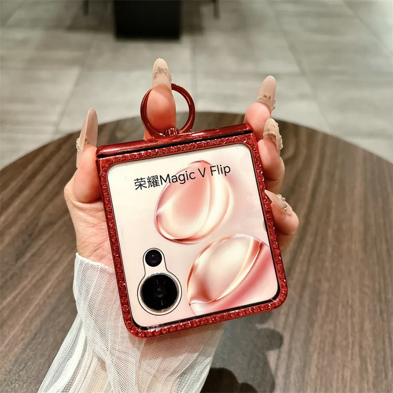 Suitable for Honor Magic V Flip2 phone case, foldable screen, luxury diamond-studded, Year of the Horse red anti-drop protective case