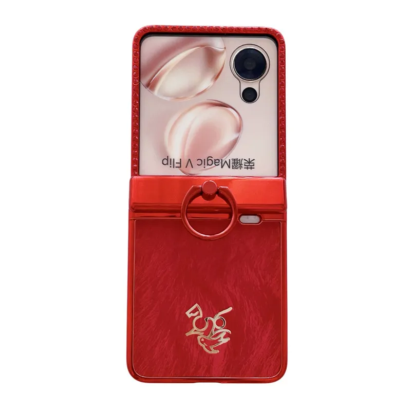 Suitable for Honor Magic V Flip2 phone case, foldable screen, luxury diamond-studded, Year of the Horse red anti-drop protective case