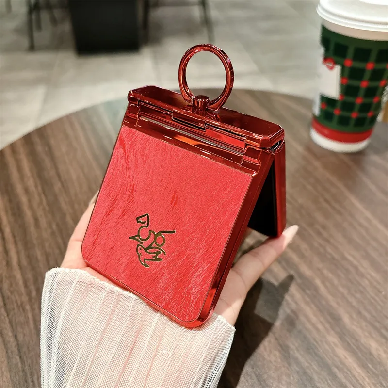 Huawei Pocket 2 phone case, P50 foldable screen protective leather case, ring case, New Year case, hinge full coverage, drop protection.