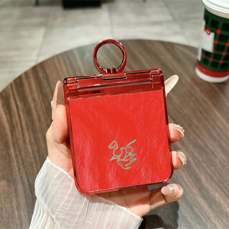 Huawei Pocket 2 phone case, P50 foldable screen protective leather case, ring case, New Year case, hinge full coverage, drop protection.
