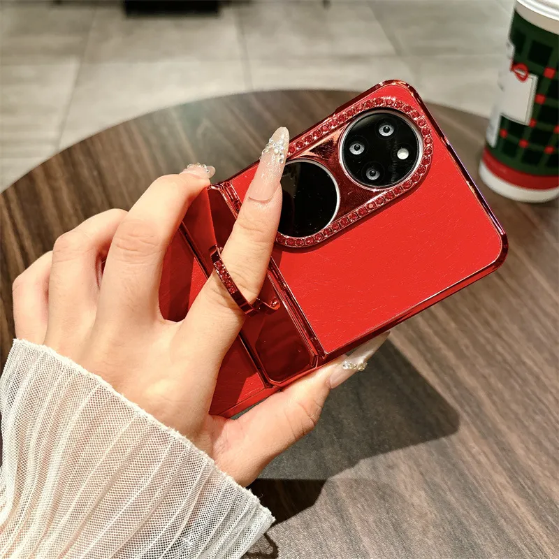 Huawei Pocket 2 phone case, P50 foldable screen protective leather case, ring case, New Year case, hinge full coverage, drop protection.