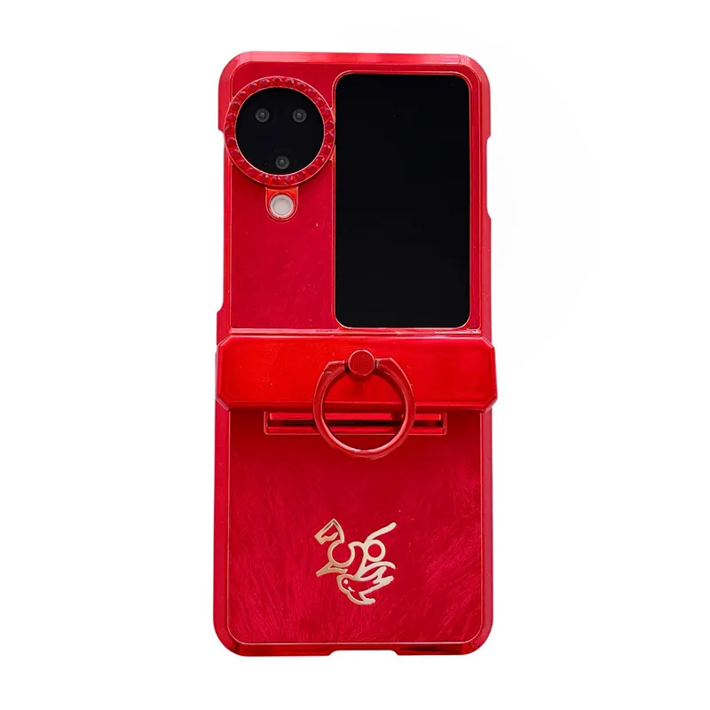 Compatible with OPPO Find N3 Flip phone case, Year of the Horse red, full-coverage hinge drop-proof protective case