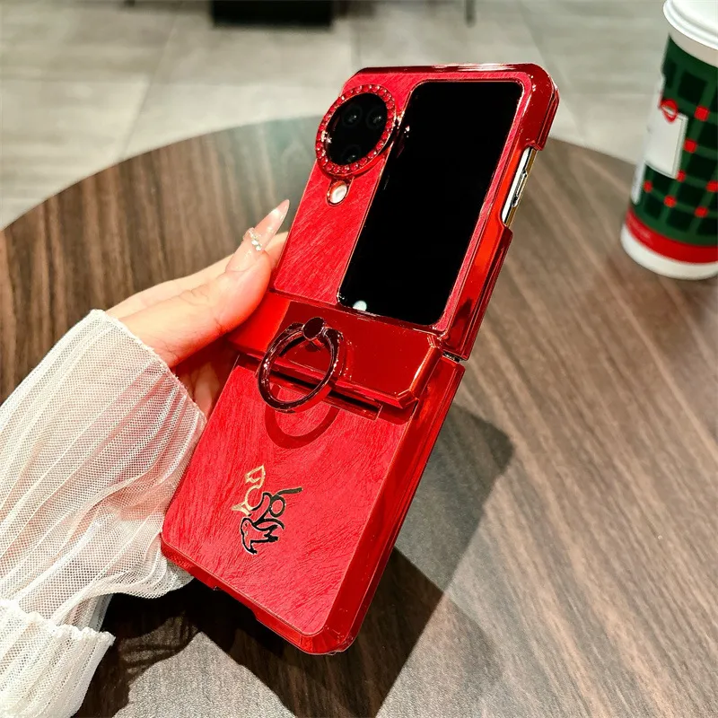 Compatible with OPPO Find N3 Flip phone case, Year of the Horse red, full-coverage hinge drop-proof protective case