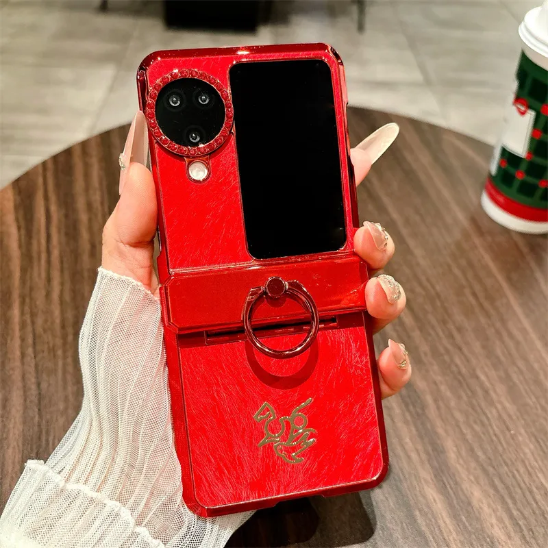 Compatible with OPPO Find N3 Flip phone case, Year of the Horse red, full-coverage hinge drop-proof protective case