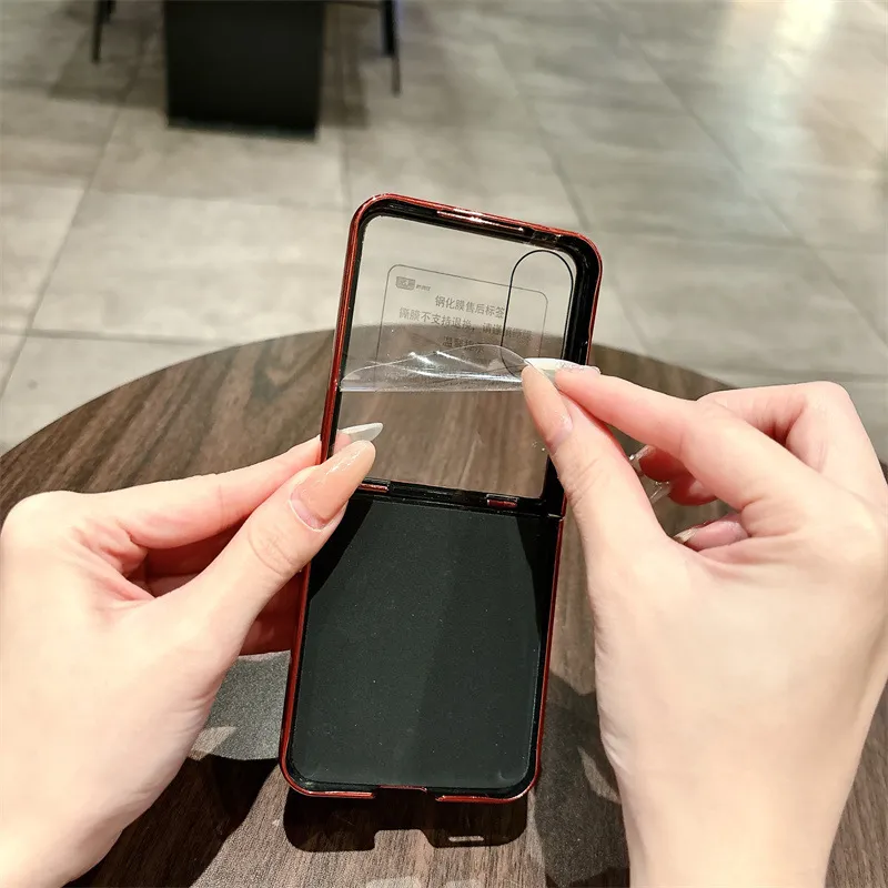 Compatible with Xiaomi MIX Flip2 phone case, red with Year of the Horse design, full-coverage hinge for drop protection.