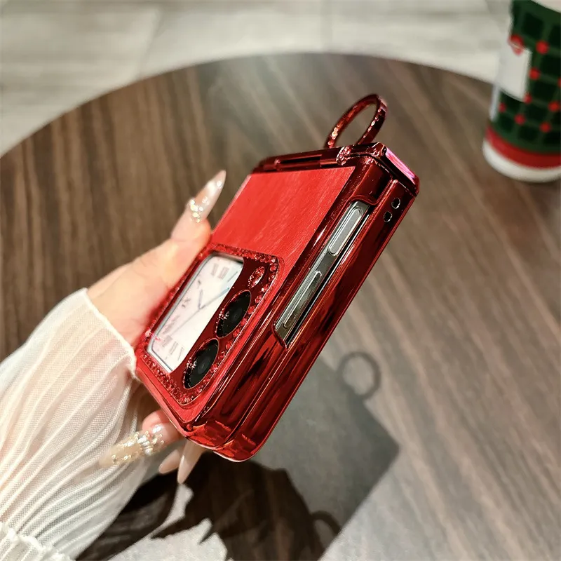 Compatible Huawei Nova Flip phone case, Nova Flip foldable screen, Year of the Horse, red hinge, full-coverage shockproof case.