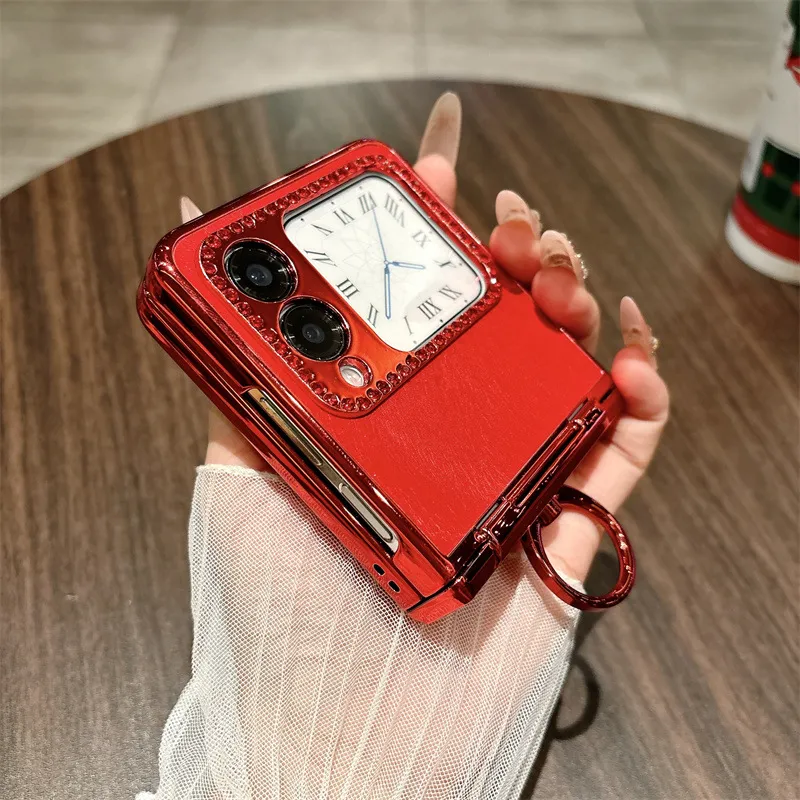 Compatible Huawei Nova Flip phone case, Nova Flip foldable screen, Year of the Horse, red hinge, full-coverage shockproof case.