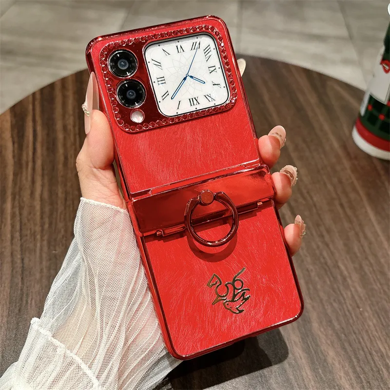Compatible Huawei Nova Flip phone case, Nova Flip foldable screen, Year of the Horse, red hinge, full-coverage shockproof case.
