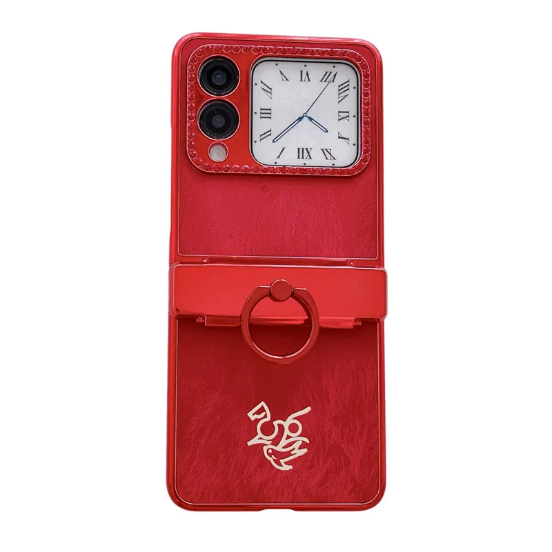 Compatible Huawei Nova Flip phone case, Nova Flip foldable screen, Year of the Horse, red hinge, full-coverage shockproof case.