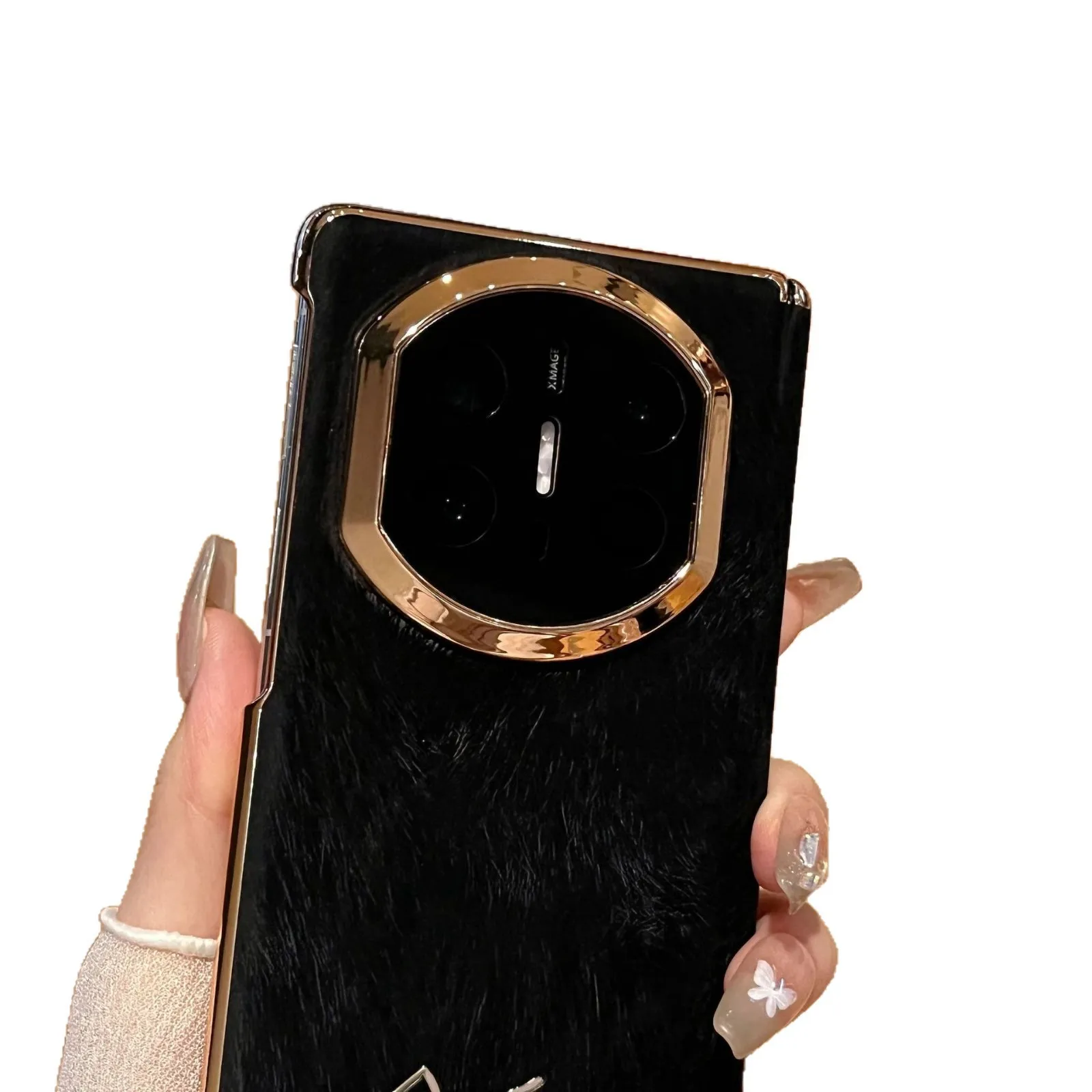 Compatible with Huawei Mate X7 phone case, instantly transforms Mate X6 into X7 vegan leather Year of the Horse case, electroplated hinge, drop-proof protective case.