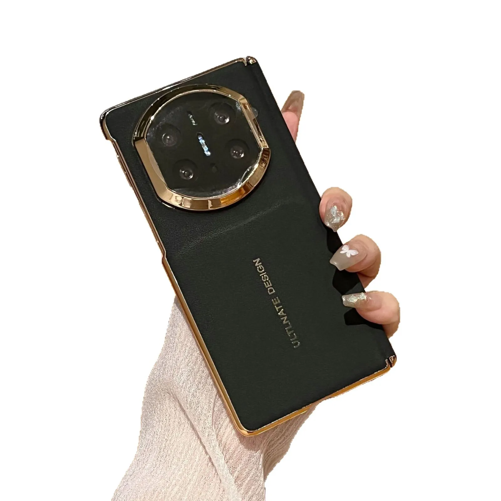 Compatible with Huawei Mate X7 phone case, instantly transforms Mate X6 into X7 vegan leather-feel electroplated hinge drop-proof protective case.
